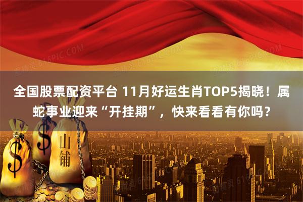 全国股票配资平台 11月好运生肖TOP5揭晓！属蛇事业迎来“开挂期”，快来看看有你吗？